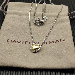 David Yurman Silver and Gold Heart Necklace